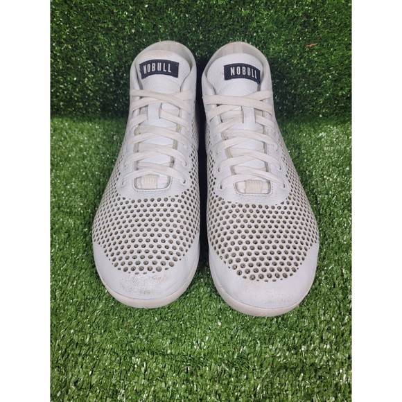 Nobull Dust Mid Top Lace Up White Leather Crossfit Sneakers Men Size 10.5 - Picture 2 of 14